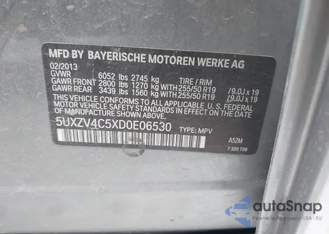2013 BMW X5 xDrive35I/xDrive35I Premium/xDrive35I Sport Activity from USA, damaged, VIN 5UXZV4C5XD0E06530